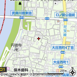 兵庫県尼崎市大庄西町1丁目周辺の地図