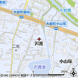 愛知県豊橋市大岩町沢渡周辺の地図