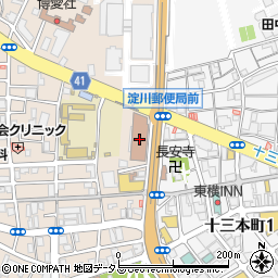 淀川郵便局周辺の地図