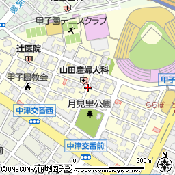 兵庫県西宮市甲子園町周辺の地図