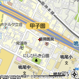 タイムズ甲子園第８駐車場周辺の地図