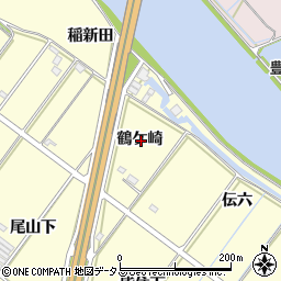 愛知県豊橋市船渡町鶴ケ崎周辺の地図
