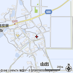 三重県伊賀市山出周辺の地図