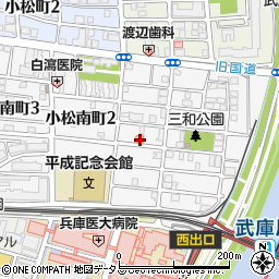 兵庫県西宮市小松南町周辺の地図