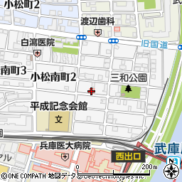 兵庫県西宮市小松南町周辺の地図