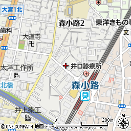 タイムズ森小路駅前第２駐車場周辺の地図