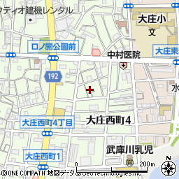 兵庫県尼崎市大庄西町4丁目22周辺の地図