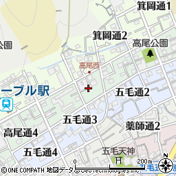 兵庫県神戸市灘区高尾通周辺の地図