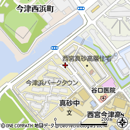 兵庫県西宮市今津真砂町周辺の地図