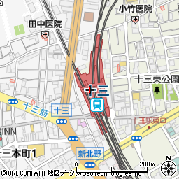 若菜そば 阪急十三店周辺の地図