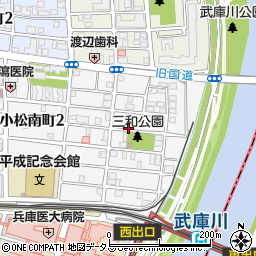 兵庫県西宮市小松南町1丁目周辺の地図