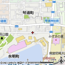 兵庫県尼崎市水明町周辺の地図