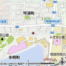 兵庫県尼崎市水明町周辺の地図