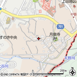 大阪府四條畷市上田原650周辺の地図