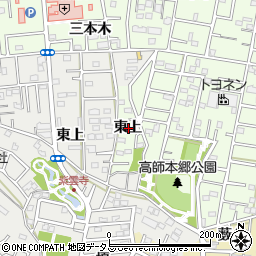 愛知県豊橋市三本木町東上周辺の地図