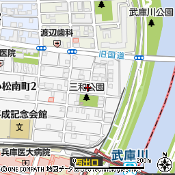 兵庫県西宮市小松南町1丁目8周辺の地図