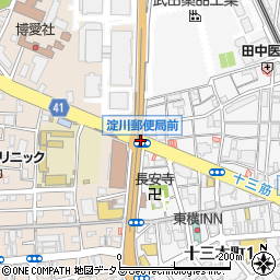 淀川郵便局前周辺の地図
