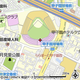 阪神甲子園球場周辺の地図