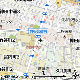 尼崎竹谷郵便局周辺の地図