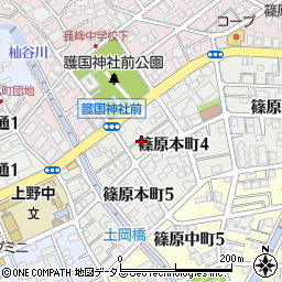 兵庫県神戸市灘区篠原本町4丁目周辺の地図