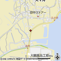 岡山県備前市久々井周辺の地図