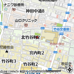 兵庫県尼崎市北竹谷町周辺の地図