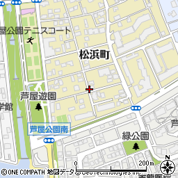 兵庫県芦屋市松浜町周辺の地図