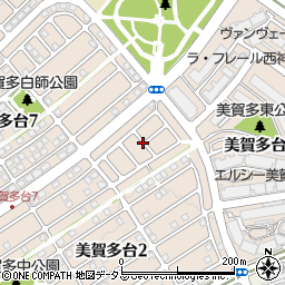 兵庫県神戸市西区美賀多台2丁目3周辺の地図
