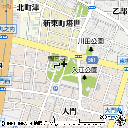 観音公園トイレ周辺の地図