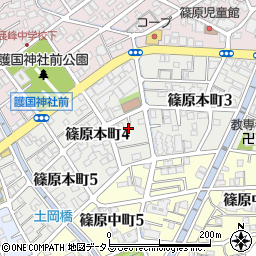 兵庫県神戸市灘区篠原本町4丁目2周辺の地図