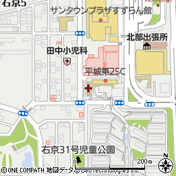 奈良右京郵便局周辺の地図