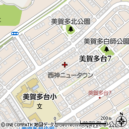 兵庫県神戸市西区美賀多台7丁目22周辺の地図