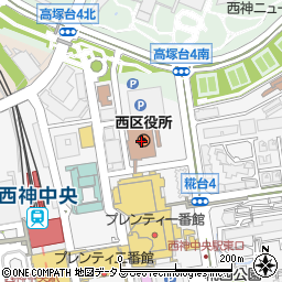 神戸市西区役所周辺の地図