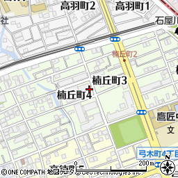 兵庫県神戸市灘区楠丘町周辺の地図