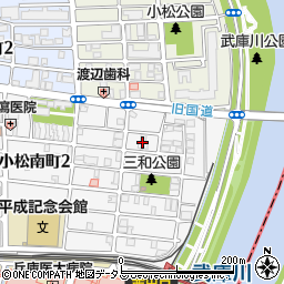 兵庫県西宮市小松南町1丁目5周辺の地図