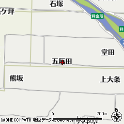 京都府木津川市市坂五反田周辺の地図