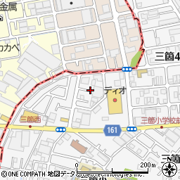 大阪府大東市三箇4丁目18周辺の地図