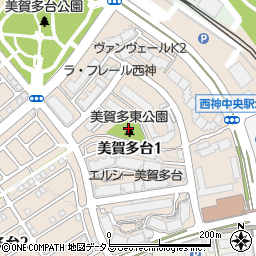 兵庫県神戸市西区美賀多台1丁目15周辺の地図