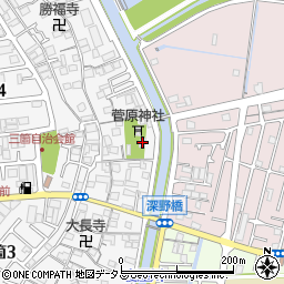 三箇菅原神社周辺の地図