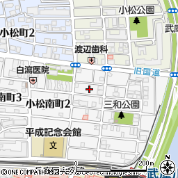 兵庫県西宮市小松南町1丁目6周辺の地図