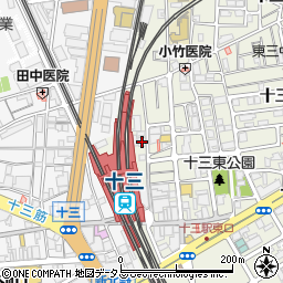 淀川十三東郵便局 ＡＴＭ周辺の地図