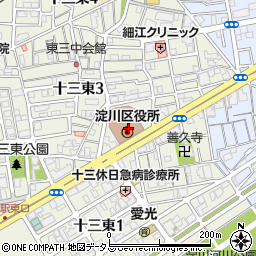 大阪市淀川区役所周辺の地図