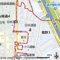 日本通運大阪東支店大阪東部流通事業所周辺の地図