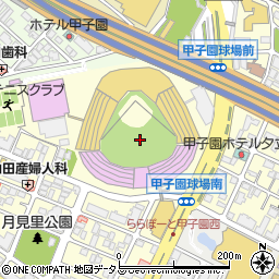 阪神甲子園球場周辺の地図