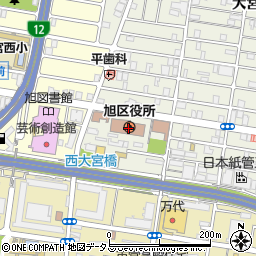 大阪府大阪市旭区周辺の地図