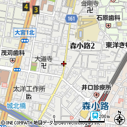 大阪府大阪市旭区森小路周辺の地図