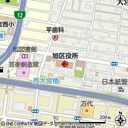 大阪市旭区役所周辺の地図