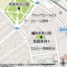 兵庫県神戸市西区美賀多台1丁目5周辺の地図