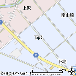 愛知県豊橋市磯辺下地町（下沢）周辺の地図