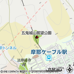 兵庫県神戸市灘区上野（高尾山）周辺の地図